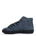 Printed Denim Quilted High Top Sneakers 41 Dark Blue