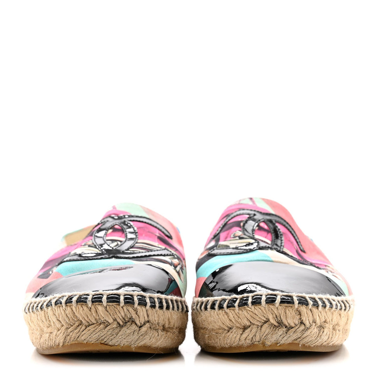 Fabric Patent CC Espadrilles 38 Multicolor Black