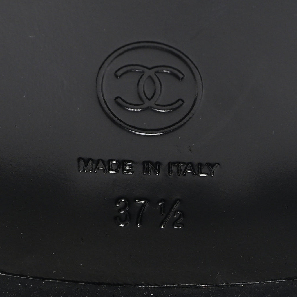 Shiny Calfskin Velvet Pearl Combat Short Boots 37.5 Black