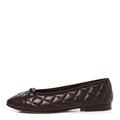Lambskin Quilted CC Cap Toe Ballerina Flats 36.5 Dark Brown