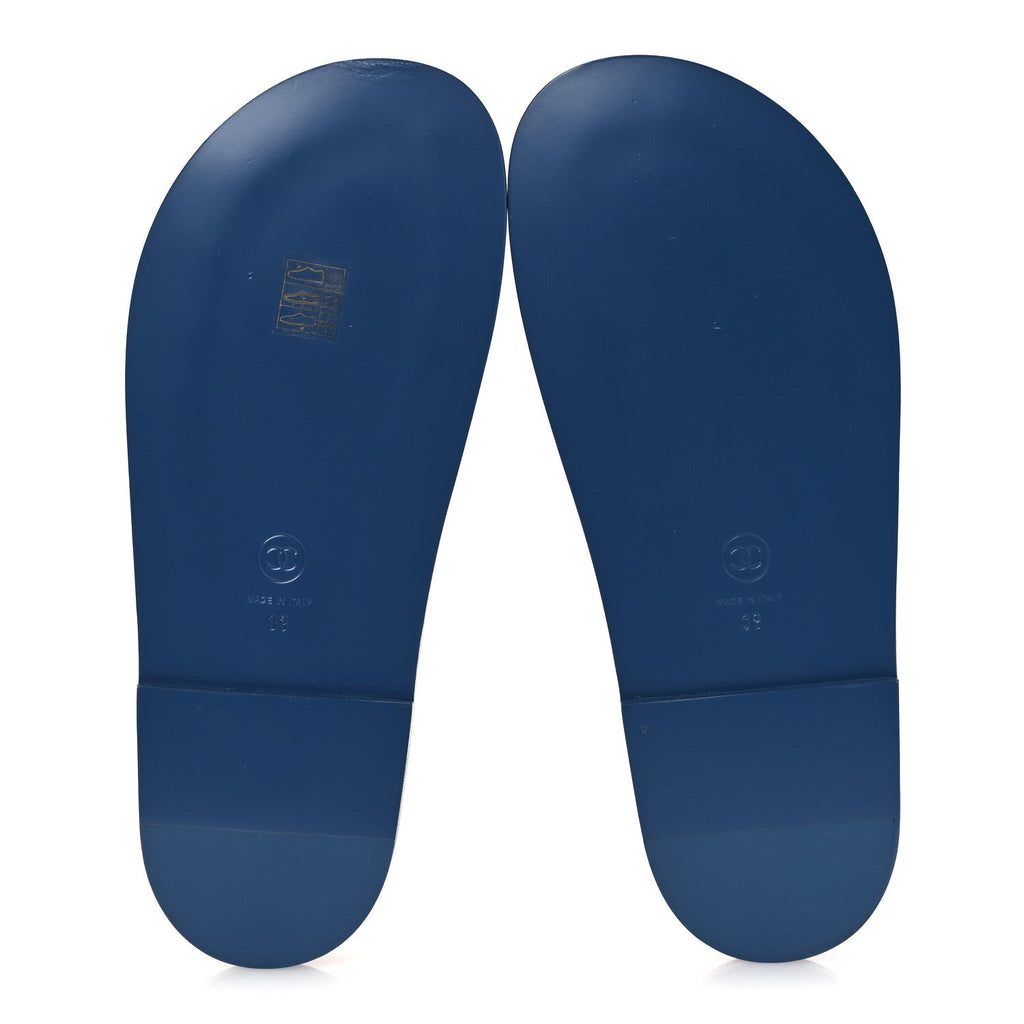 Denim CC Velcro Dad Chain CC Slide Sandals 39 Blue