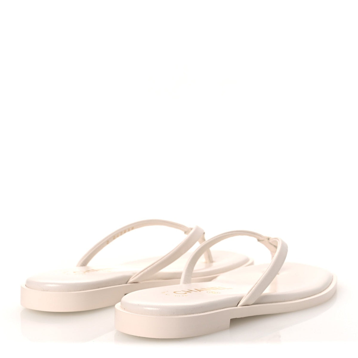 Goatskin CC Times Square Thong Sandals 35 White