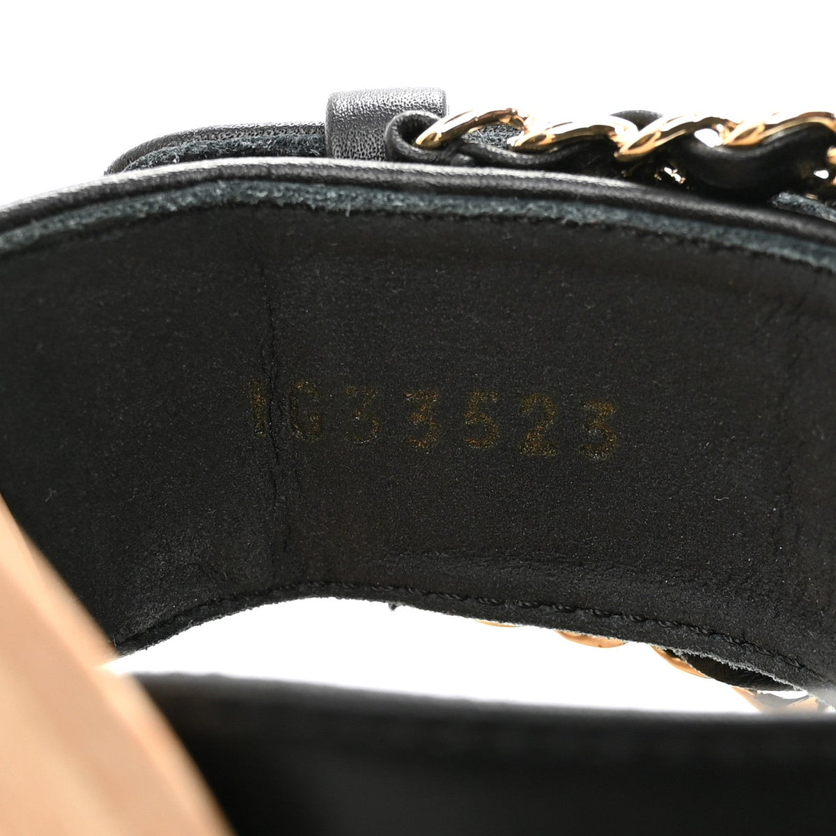 Calfskin Wood Buckle Sandals 36 Black