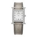 Stainless Steel Alligator Diamond Bezel Mother of Pearl 26mm Heure H Hour Quartz Watch Gris Perle