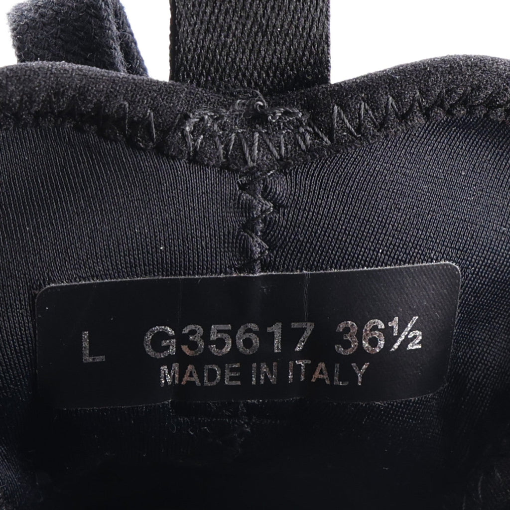 Velvet Calfskin Mixed Fibers CC Sneakers 36.5 Black
