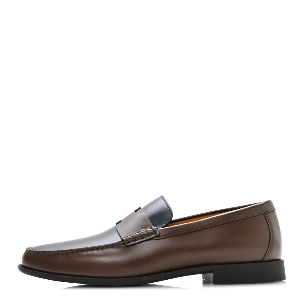 Calfskin Mens Duke Loafer 42 Marron Ebene Marine