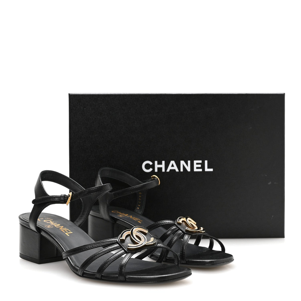 Lambskin Crystal CC Sandals 37.5 White