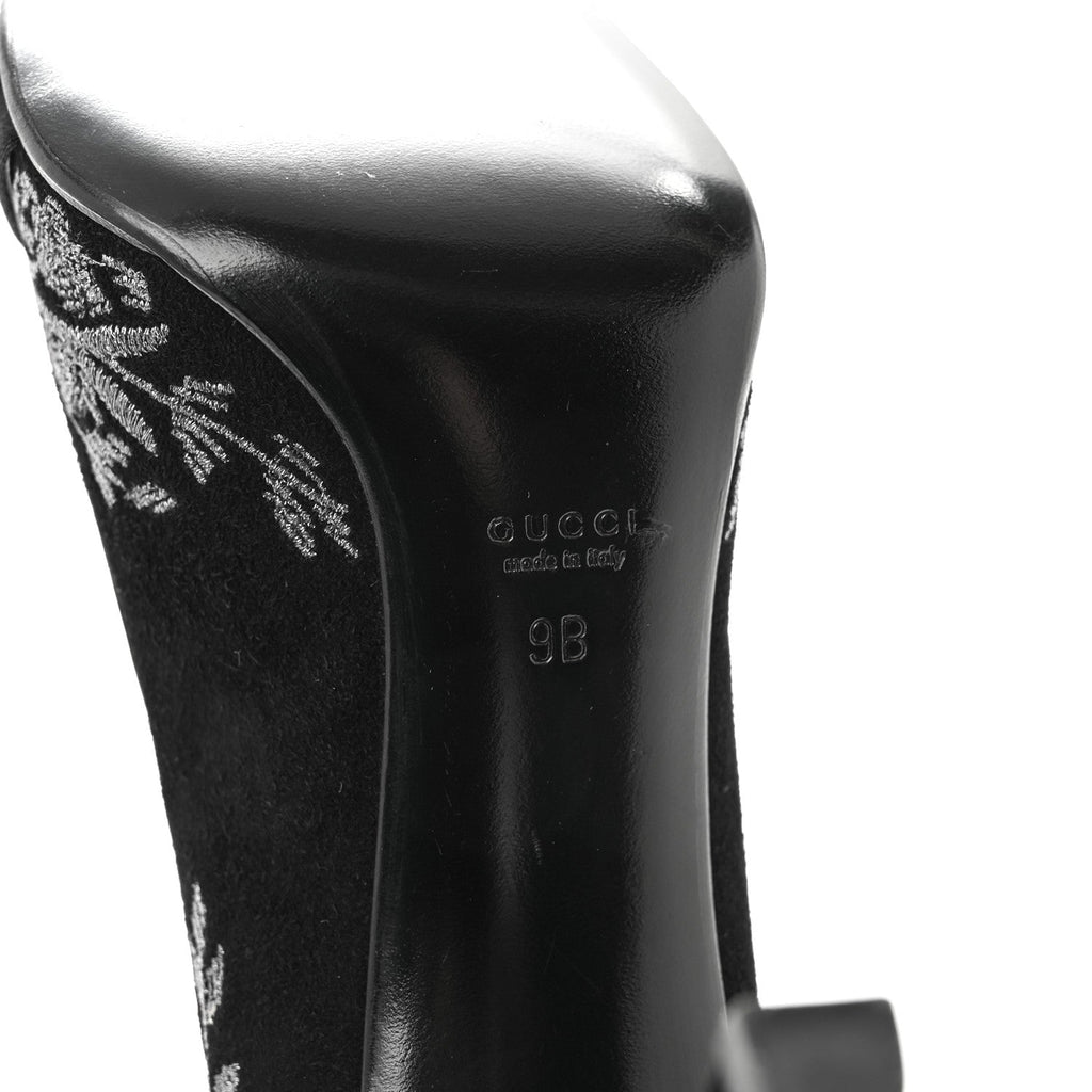 Suede Brocade Pumps 9 Black