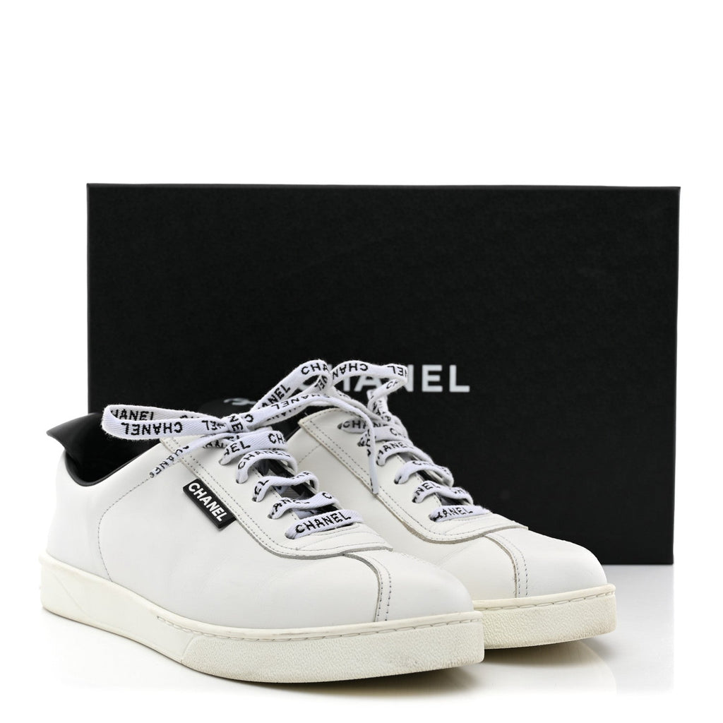 Calfskin CC Womens Sneakers 38.5 White 39.5 White