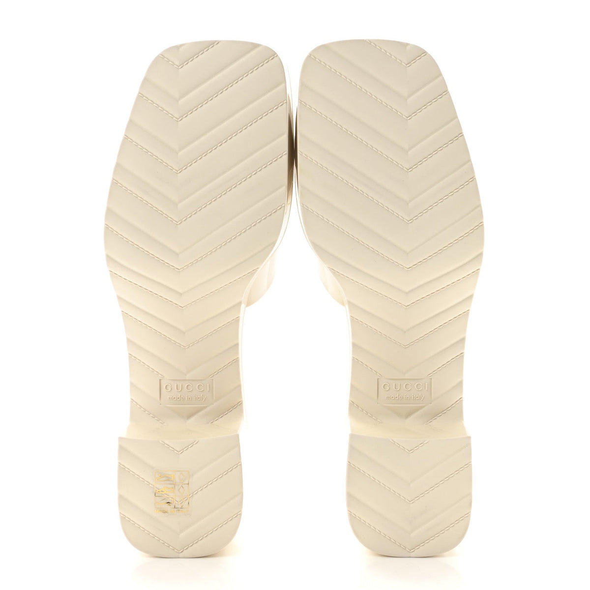 Rubber Gucci Logo Womens Platform 20/60mm Slide Sandals 40 Mystic White