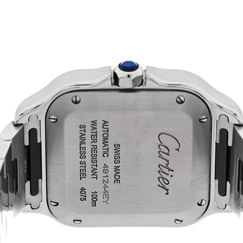 Stainless Steel 35mm Santos de Cartier Automatic Watch Blue