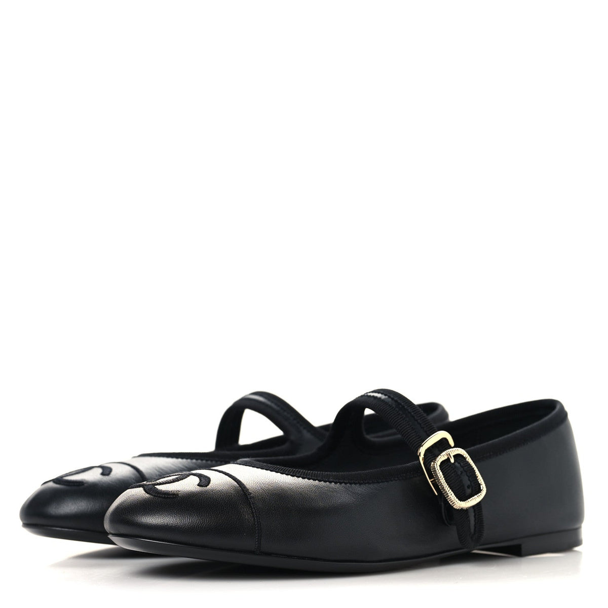 Lambskin Mary Jane Flats 37.5 Black