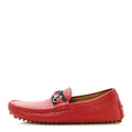 Road Calfskin Web Mens Horsebit Driver Loafers 6.5 Rosso