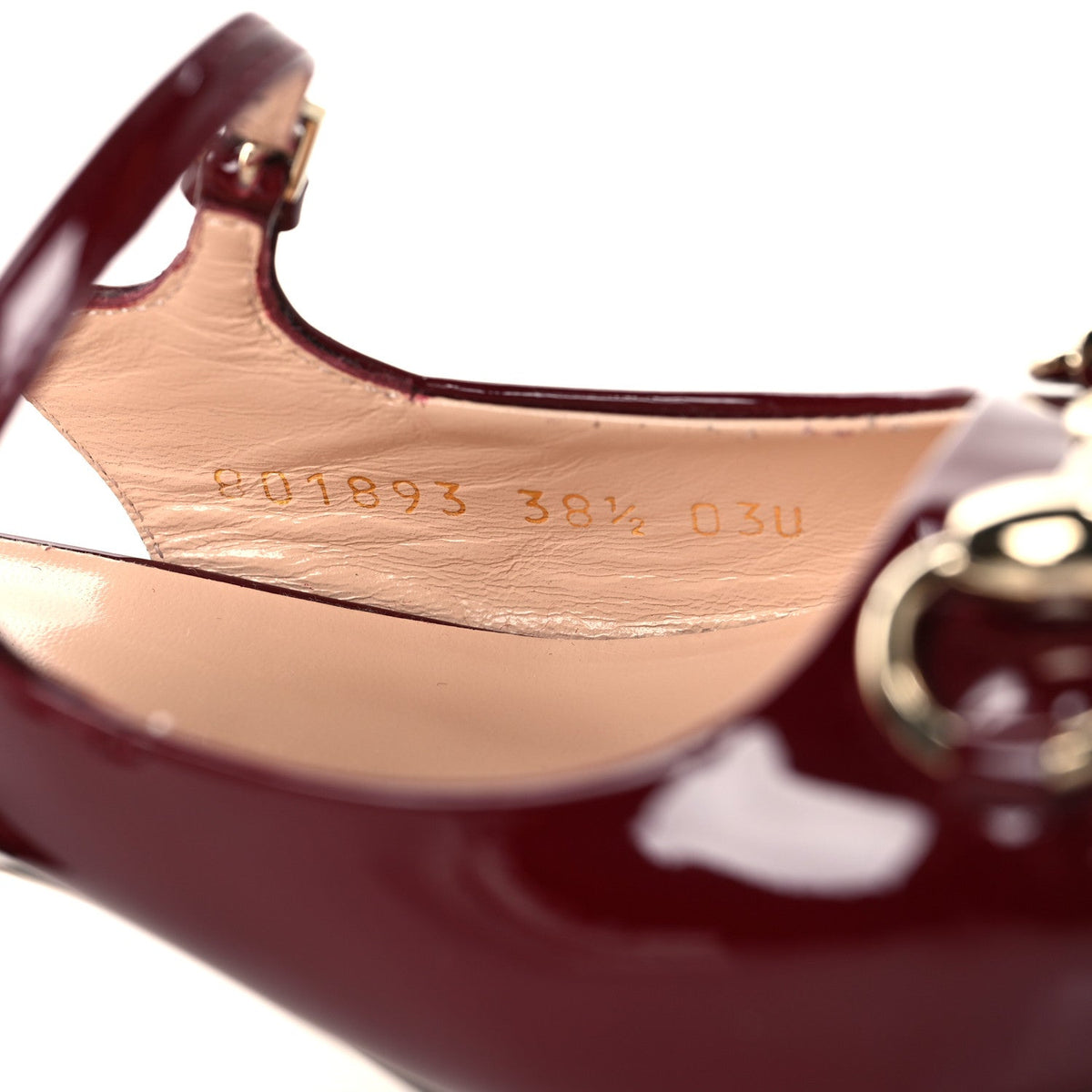 Vernice Crystal Horsebit Charlotte 42mm Slingback Pumps 38.5 Rosso Ancora