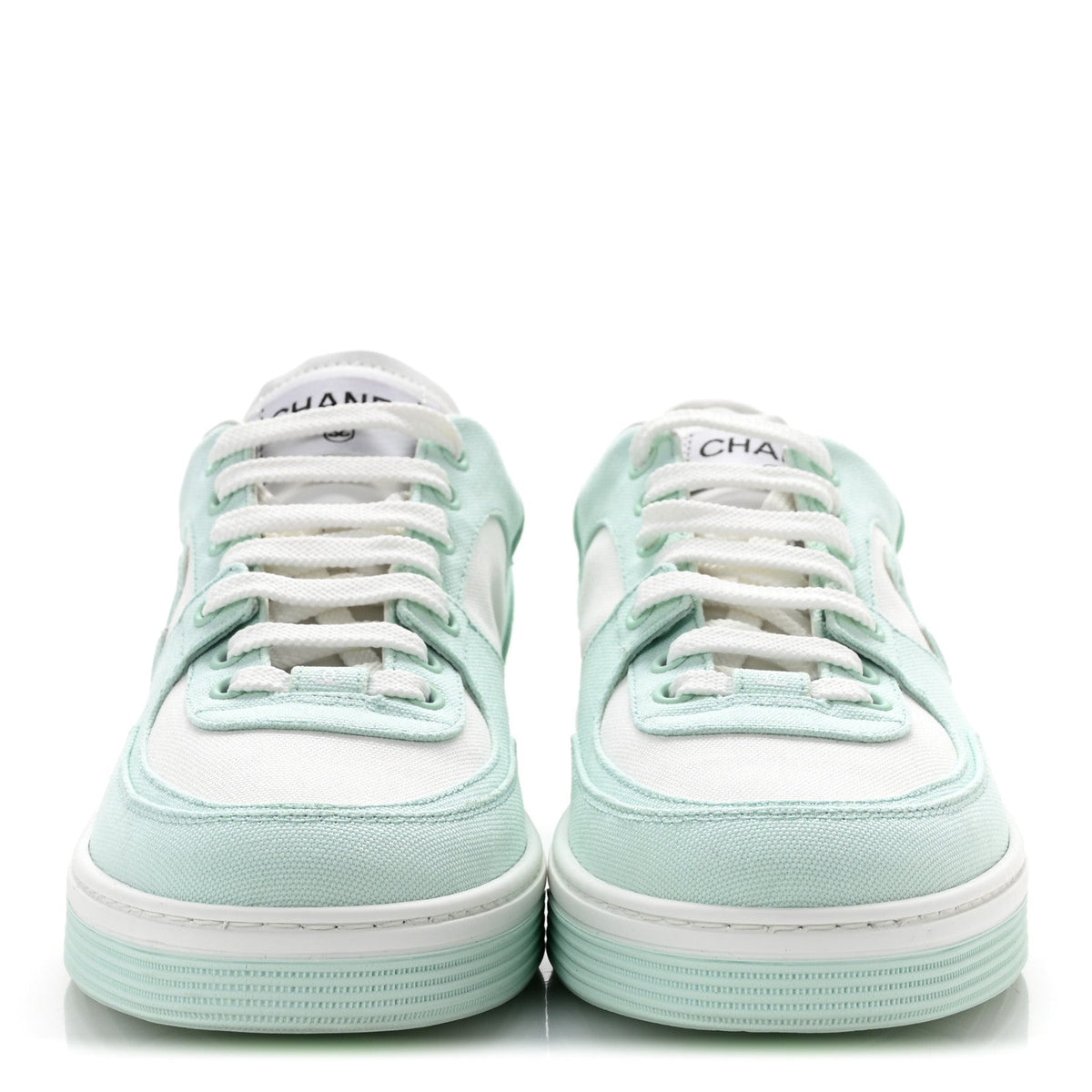 Cotton Sneakers 41 Light Turquoise White