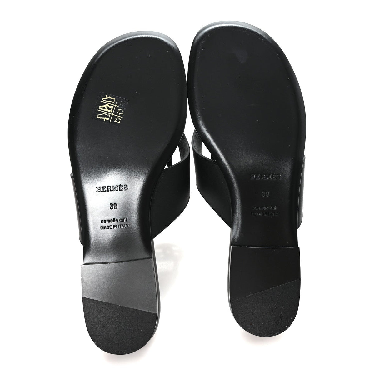 Calfskin Womens Mage Sandals 39 Black