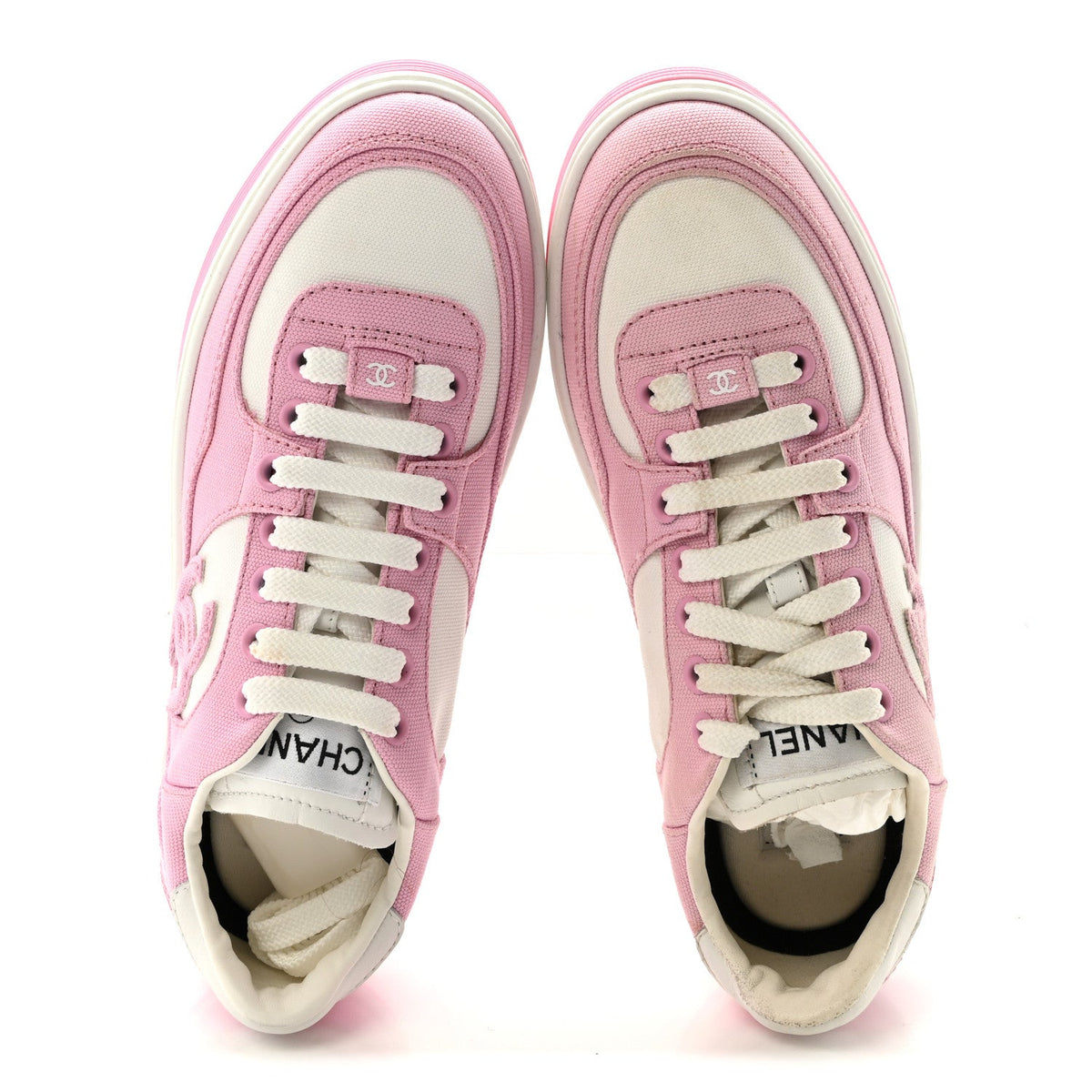 Cotton Sneakers 36 Pink White