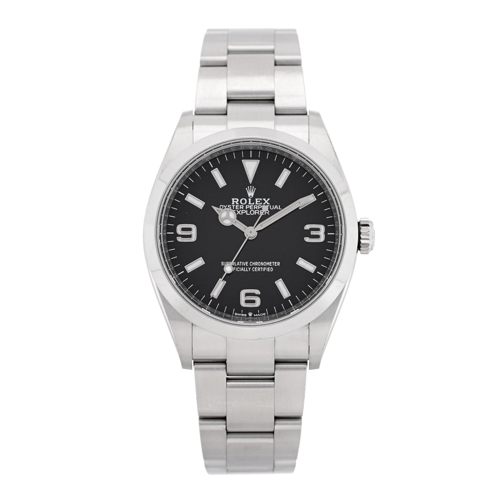 Stainless Steel 36mm Oyster Perpetual Explorer Watch Black 124270