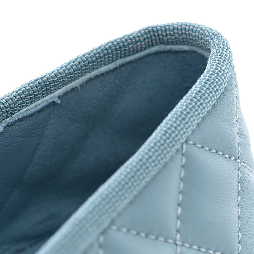 Lambskin Quilted CC Cap Toe Ballerina Flats 38.5 Blue