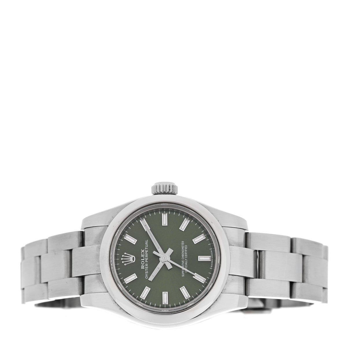 Stainless Steel 26mm Oyster Perpetual Watch Olive Green 176200