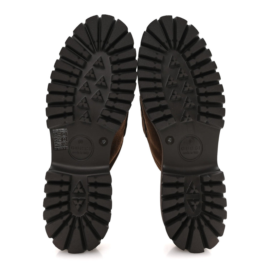 Suede Horsebit Platform Mules 40 Washed Brown