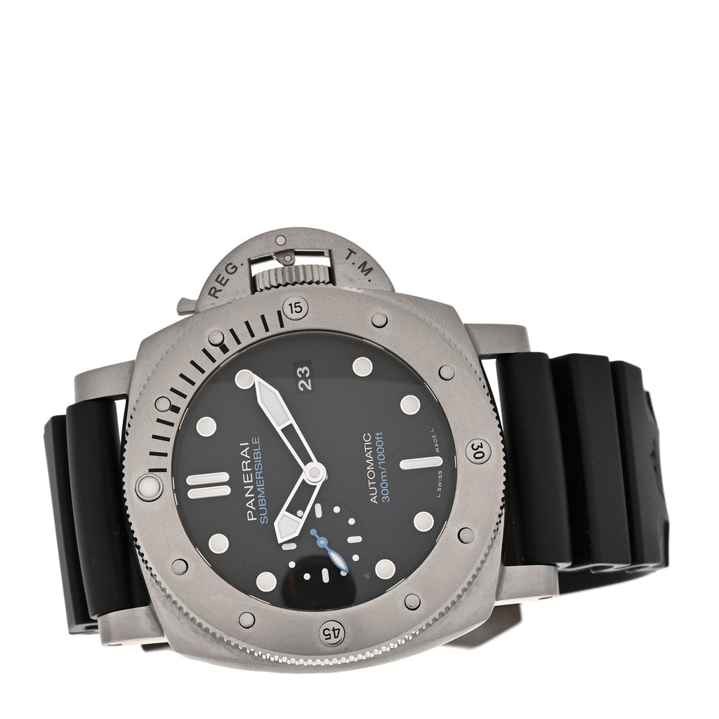 Titanium Rubber 47mm Luminor Submersible Automatic Watch Black PAM1305
