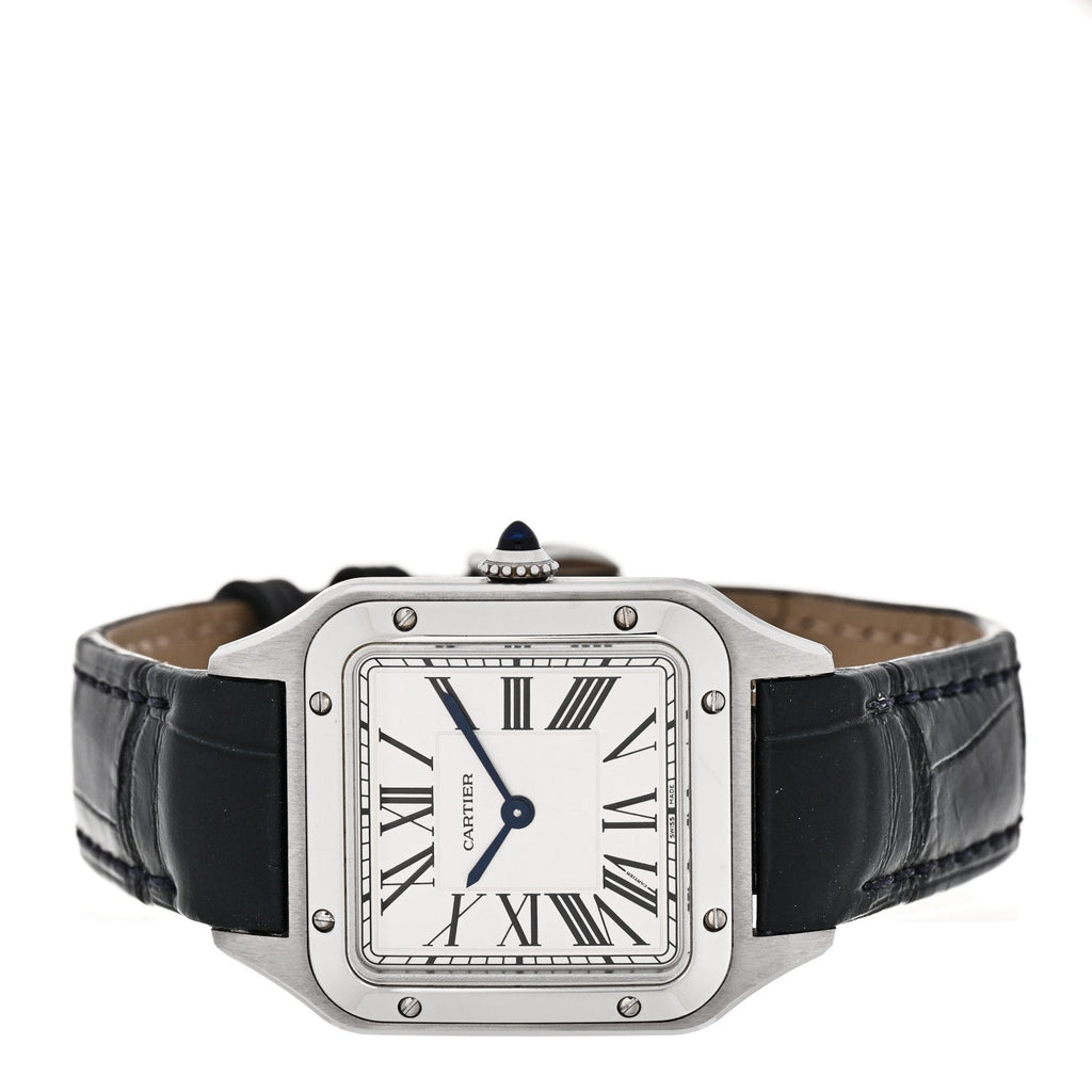 Stainless Steel Alligator 27.5mm Santos Dumont Quartz Watch