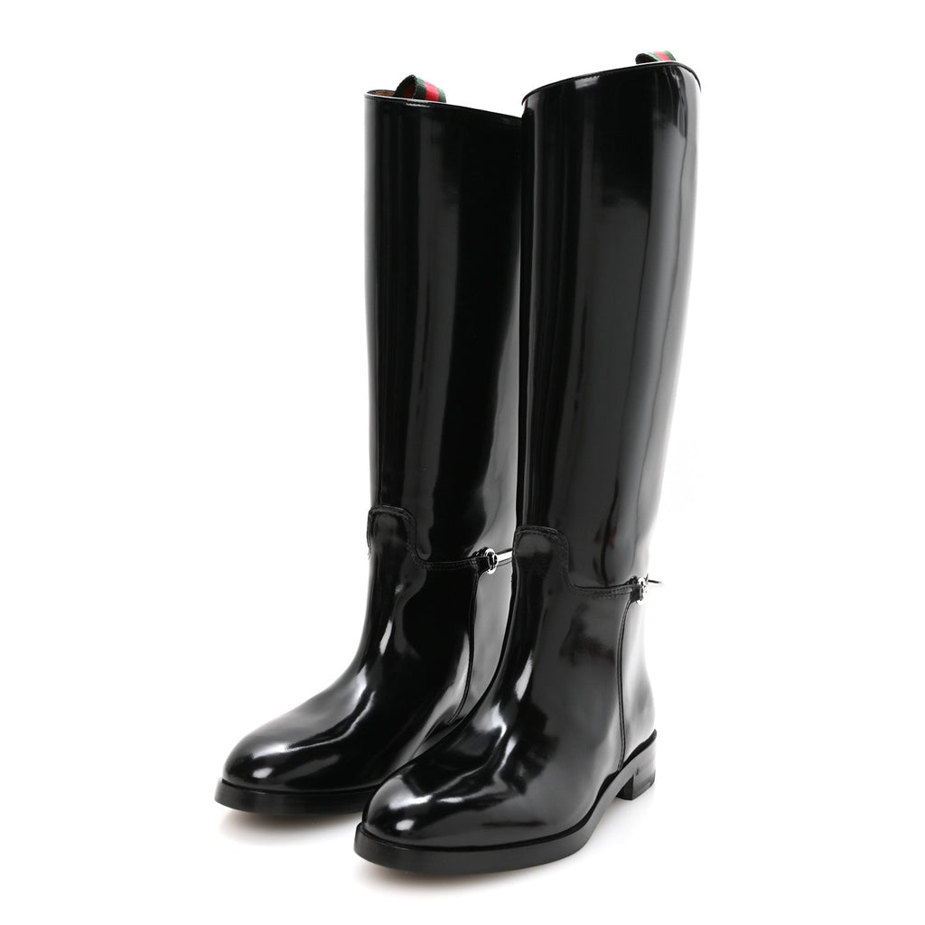 Brushed Calfskin Michelangelo Slim Horsebit Riding Boots 38 Luscious Green