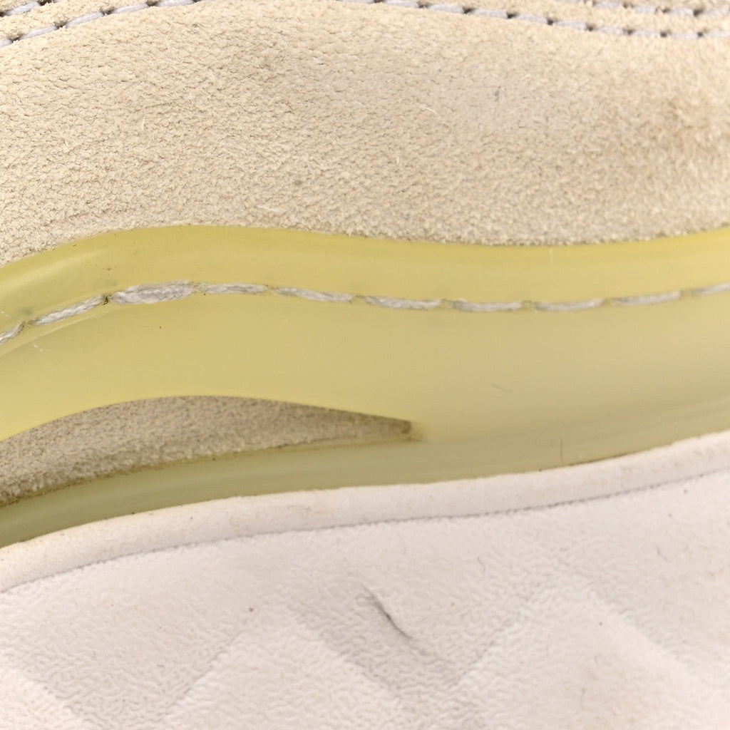 Velvet Calfskin Mixed Fibers CC Sneakers 36 Ivory Black