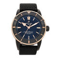 Stainless Steel 18K Rose Gold Rubber 44mm Superocean Heritage II B20 Beverly Hills Automatic Watch Black UB20303A1B1S1