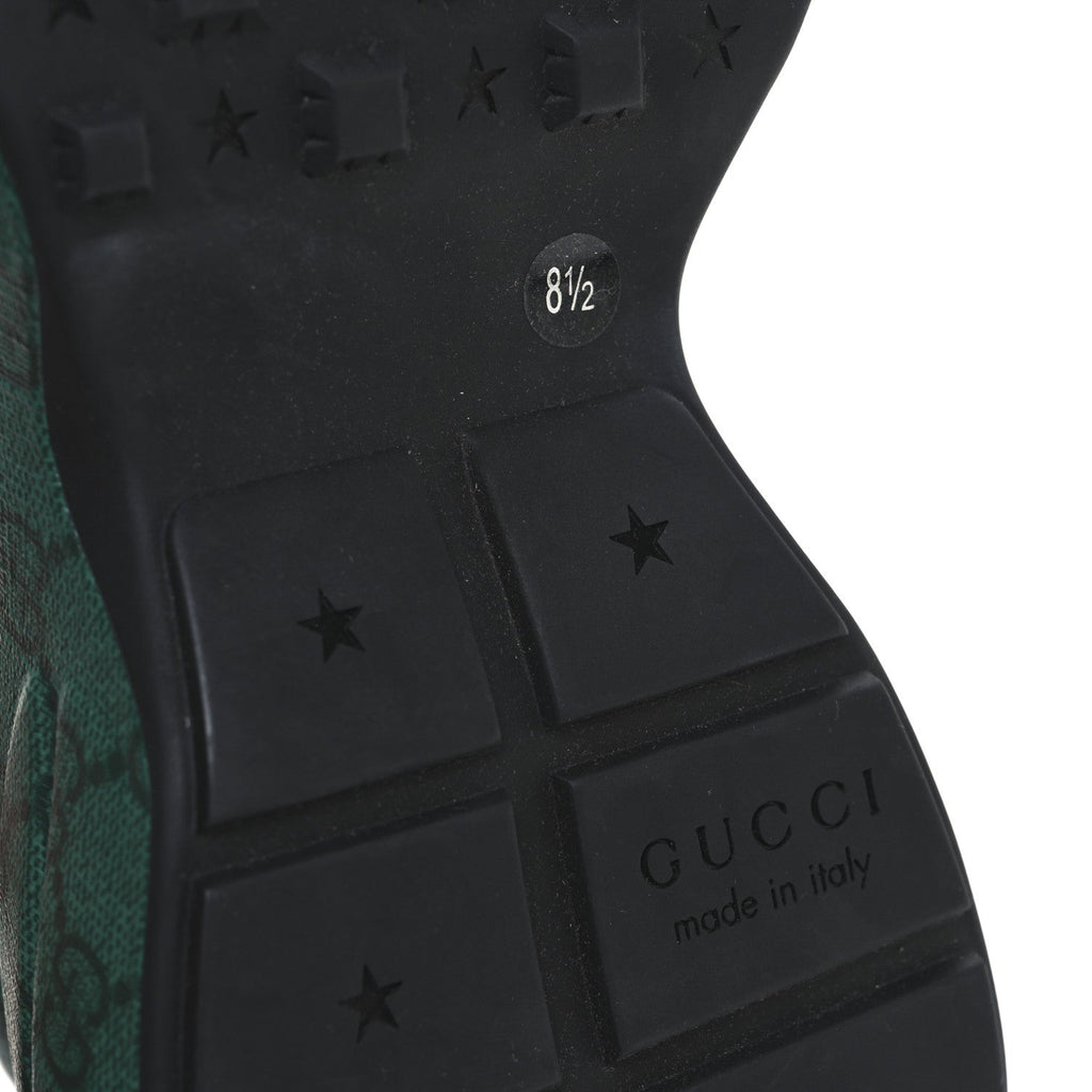 GG Supreme Monogram Mens Rhyton Sneakers 8.5 Black Green