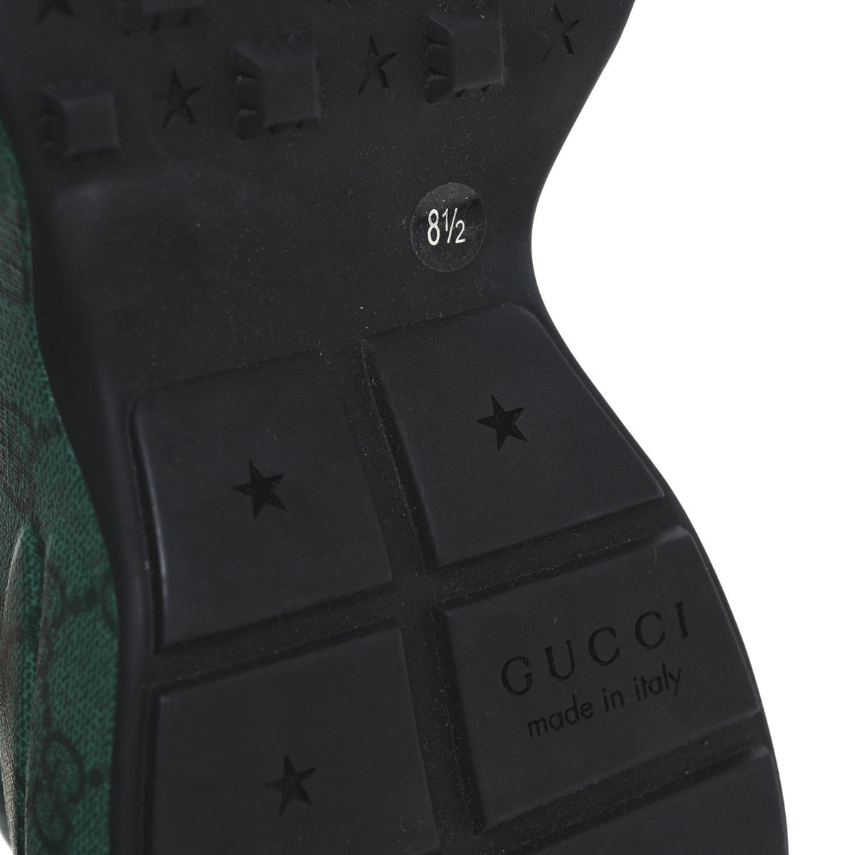 GG Supreme Monogram Mens Rhyton Sneakers 8.5 Black Green