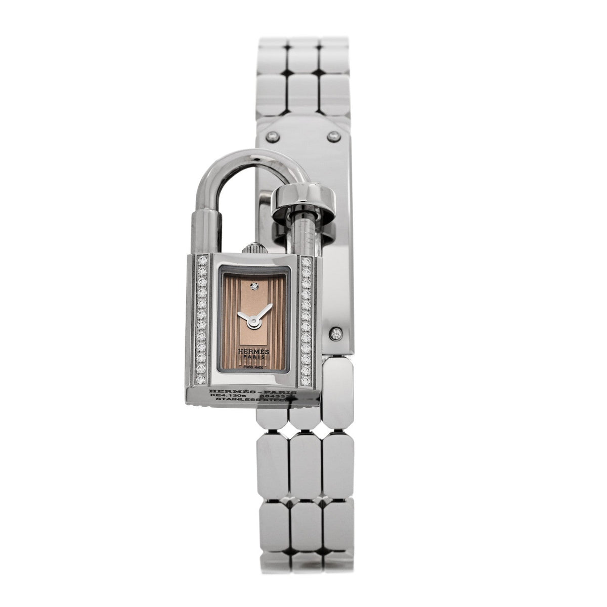 Stainless Steel Diamond Pave 16mm Kelly Quartz Watch Copper Rose