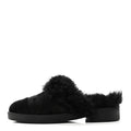 Suede Shearling CC Cap Toe Mules 36 Black
