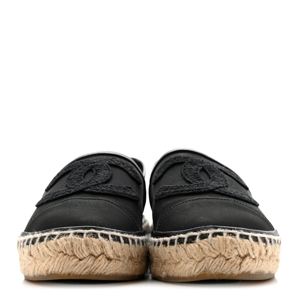 Mesh Grosgrain CC Espadrilles 38 Black