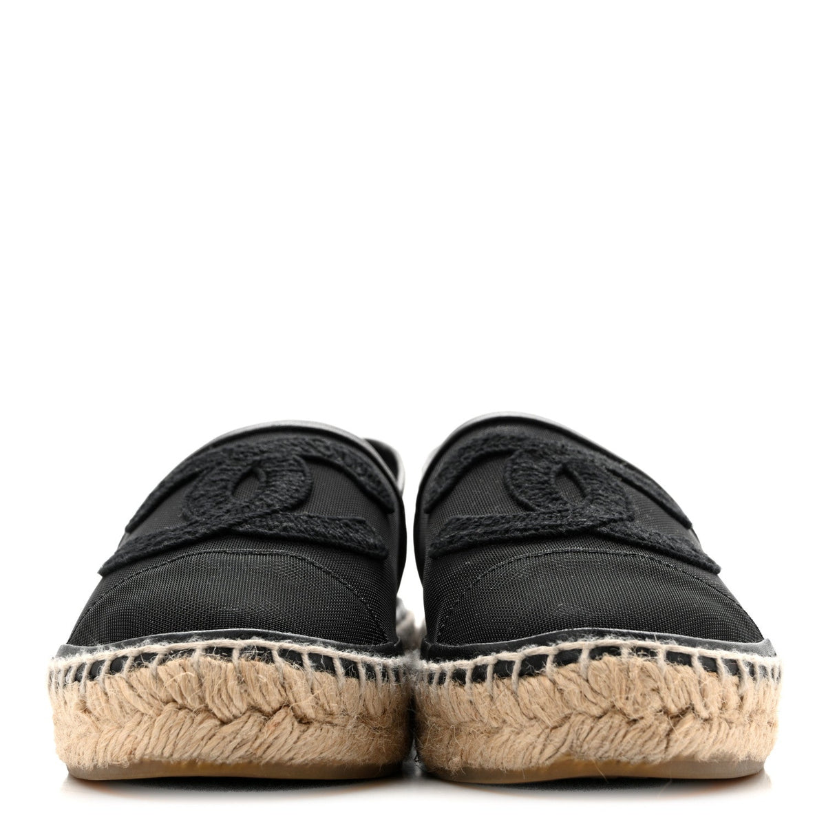Mesh Grosgrain CC Espadrilles 38 Black