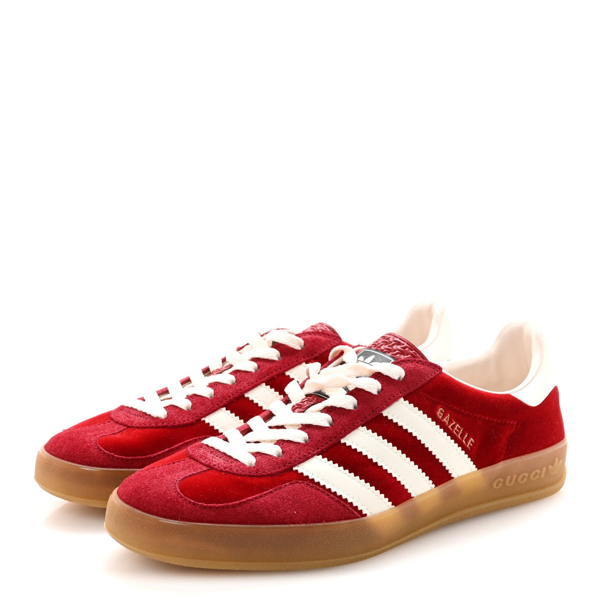 X ADIDAS Softy Velvet Suede Madeira Demetra Mens Gazelle Sneakers 8 Vulcanic Red Off White Hibiscus Red