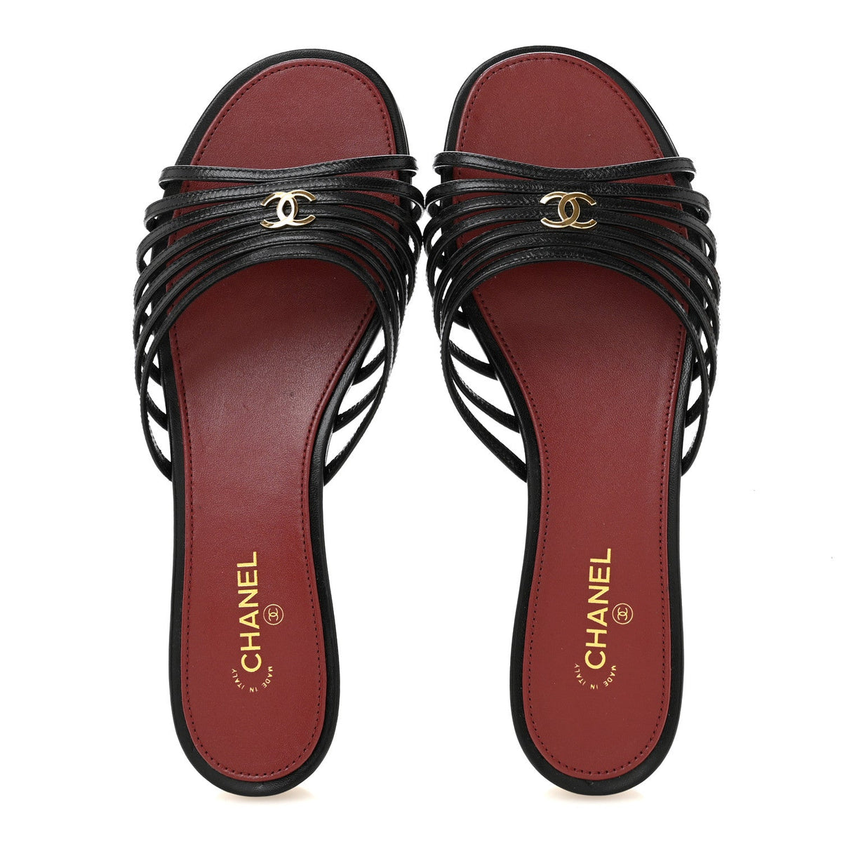 Goatskin CC Sandals 38.5 Black
