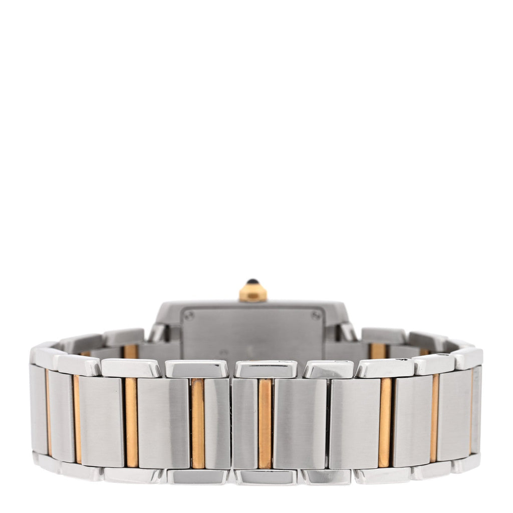 Stainless Steel 18K Yellow Gold 25mm Tank Francaise Quartz Watch