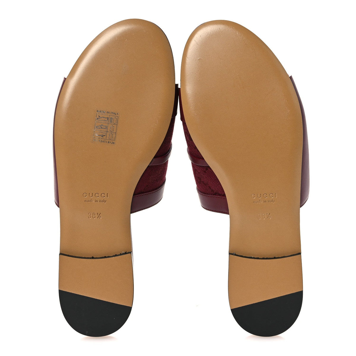 Calfskin Monogram Horsebit Womens Slide Sandals 38.5 Rosso Ancora