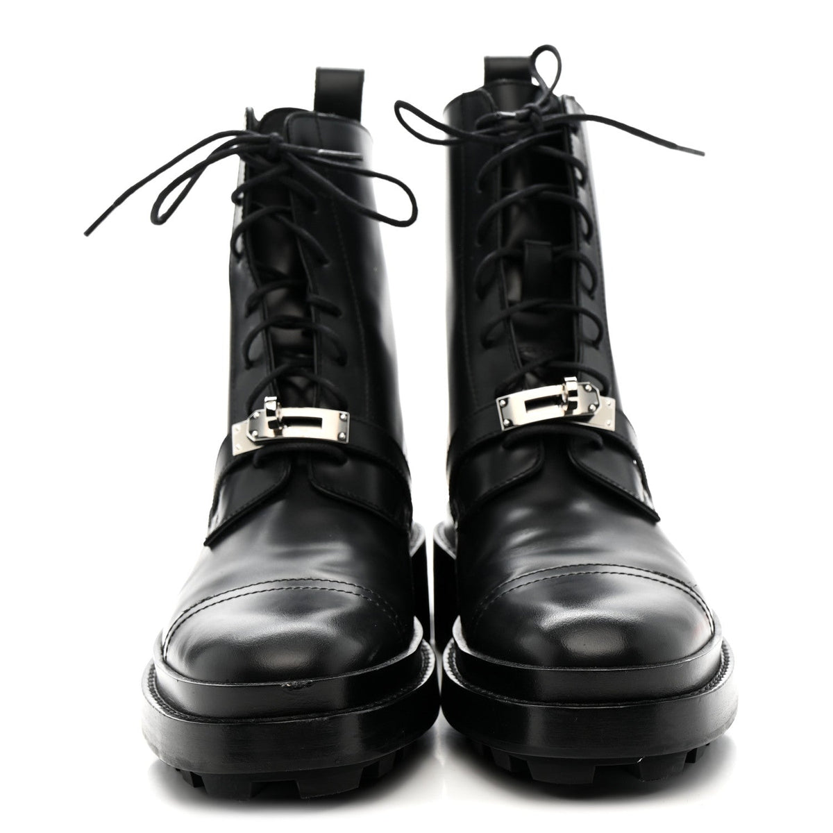 Glossed Calfskin Funk Ankle Boots 37.5 Black