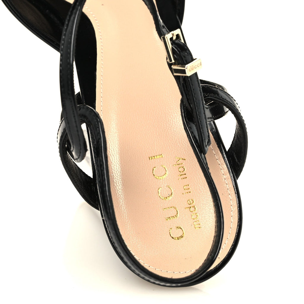 Regent Calfskin Nizza 95mm Platform Sandals 39 Black
