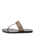 Calfskin GG Marmont Thong Sandals 35 Mud 35.5 Mud