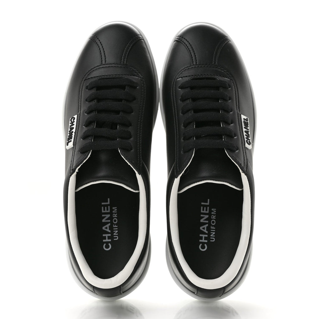 Calfskin CC Womens Sneakers 37 Black