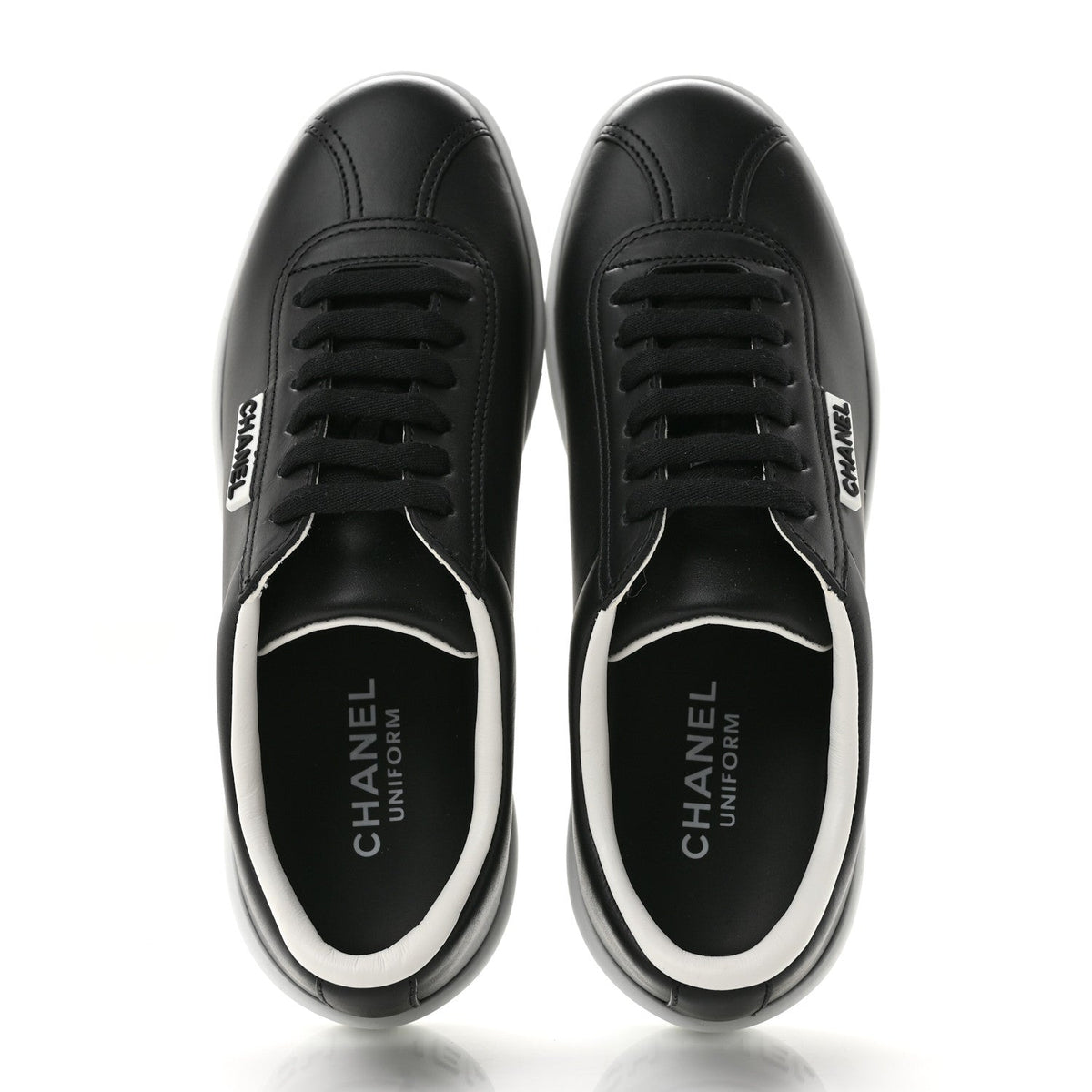 Calfskin CC Womens Sneakers 37 Black