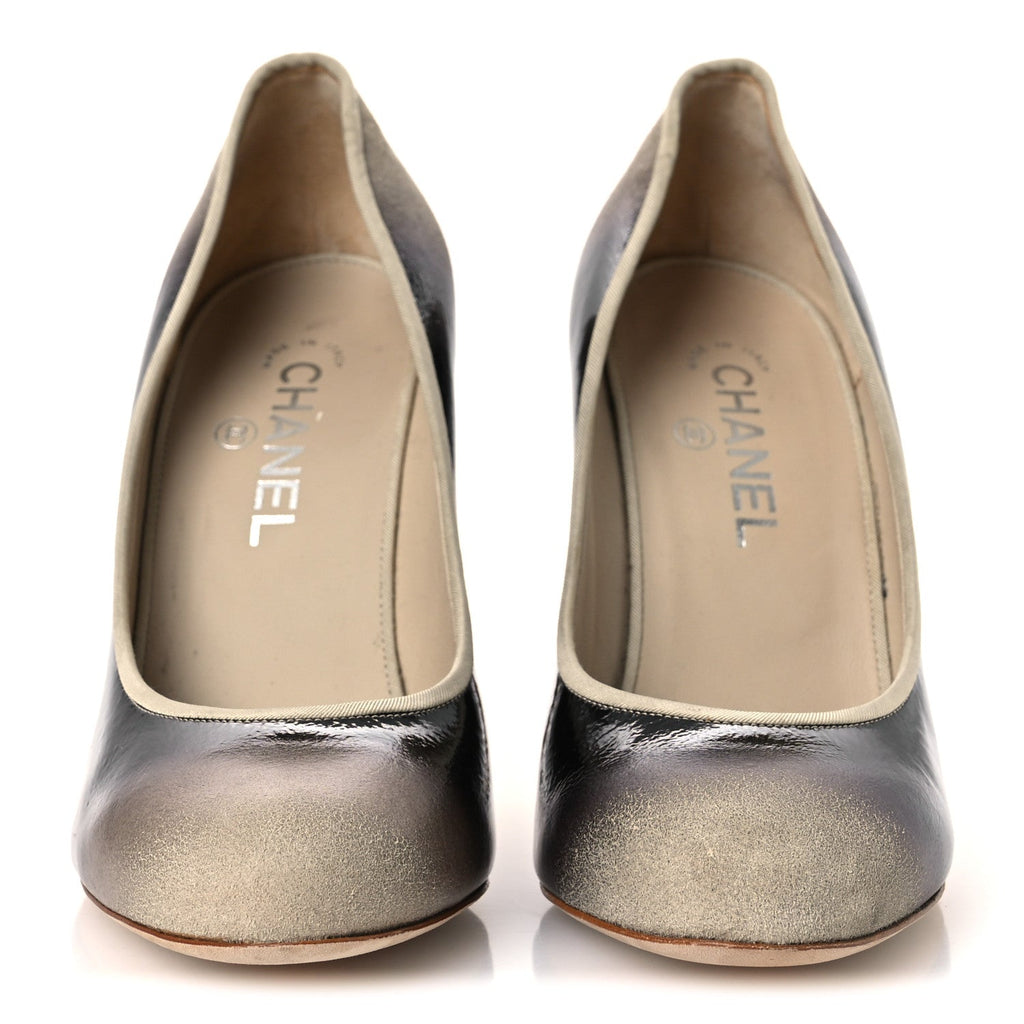 Patent Ombre Pumps 40 Beige Black
