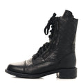 Sheepskin Quilted CC Tall Lace Up Combat Boots 38.5 Black