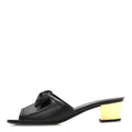 Lambskin Grosgrain Bow CC Mules 40 Black