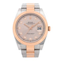 Stainless Steel 18K Everose Gold Diamond 41mm Oyster Perpetual Datejust Watch Sundust 126301