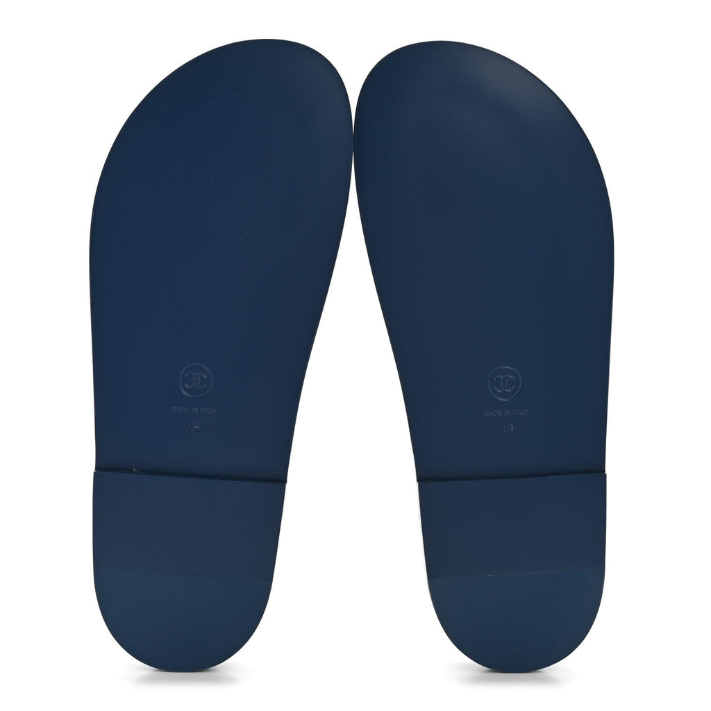 Denim CC Velcro Dad Chain CC Slide Sandals 39 Blue